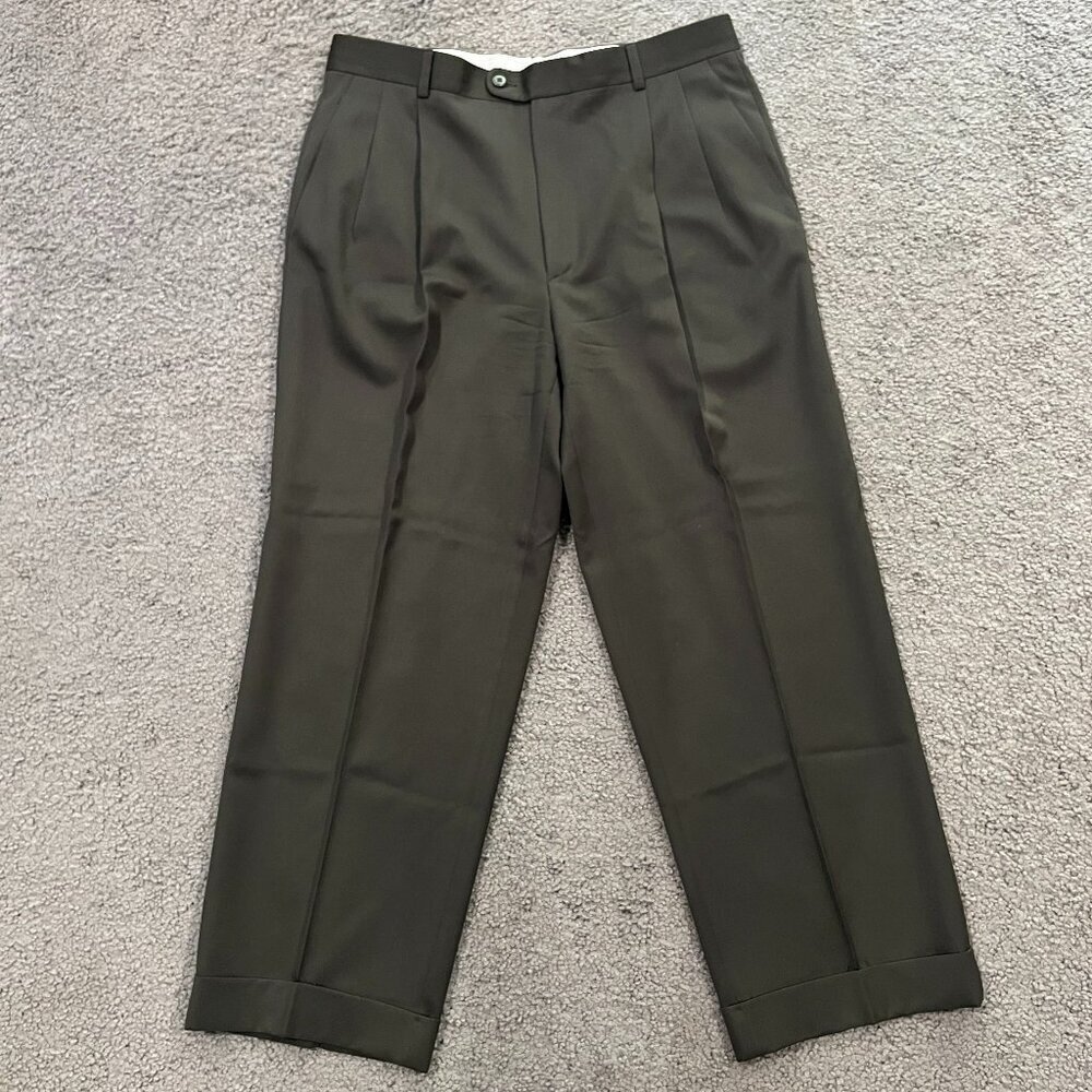 ZANELLA BENNETT Italian Wool Pleat Front Cuffed Slacks Trousers Dress Pants 36